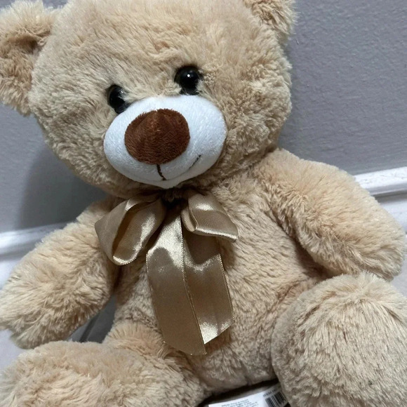 Brown Teddy Bear Tan Bow Plush Stuffed Animal Toy Pelucheria Soft. - Picture 3 of 6